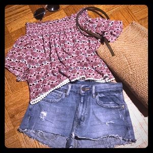 Divided H&M smocked off shoulder top